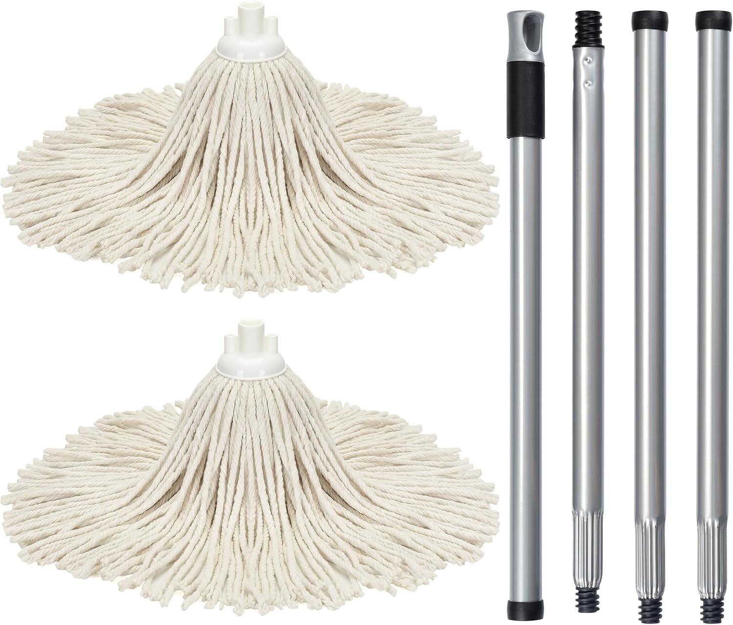 Matthew Cotton Mop with 54″ Stainless Steel Handle – Perfect for All Hard Floors