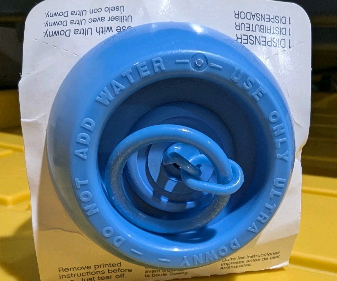 DOWNY BALL Liquid Fabric Softener Dispenser Blue Ultra downey TOP LOADER NWT