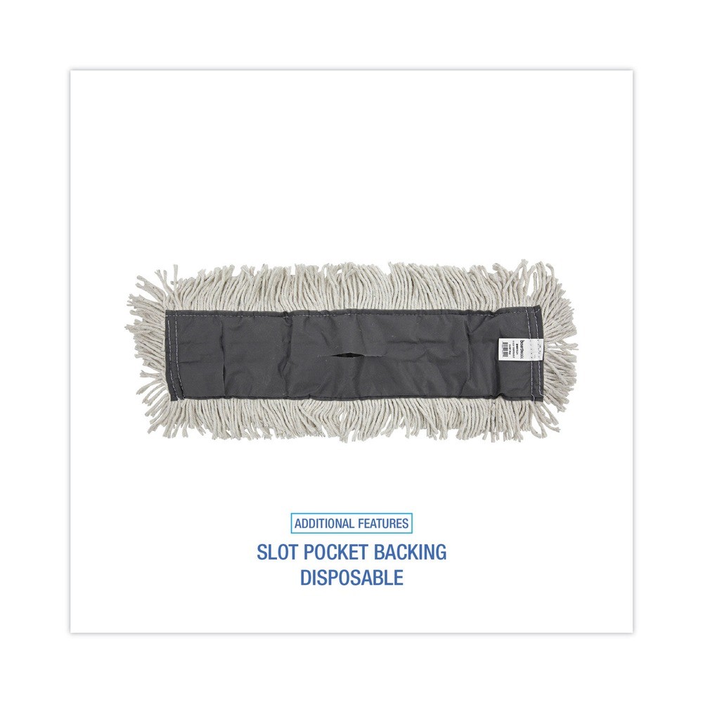 Boardwalk 1624 24 in. x 5 in. Disposable Cotton Dust Mop Head – White New