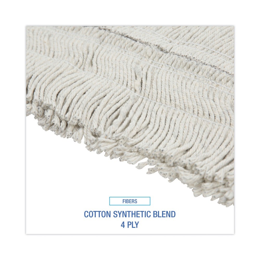 Boardwalk 1624 24 in. x 5 in. Disposable Cotton Dust Mop Head – White New