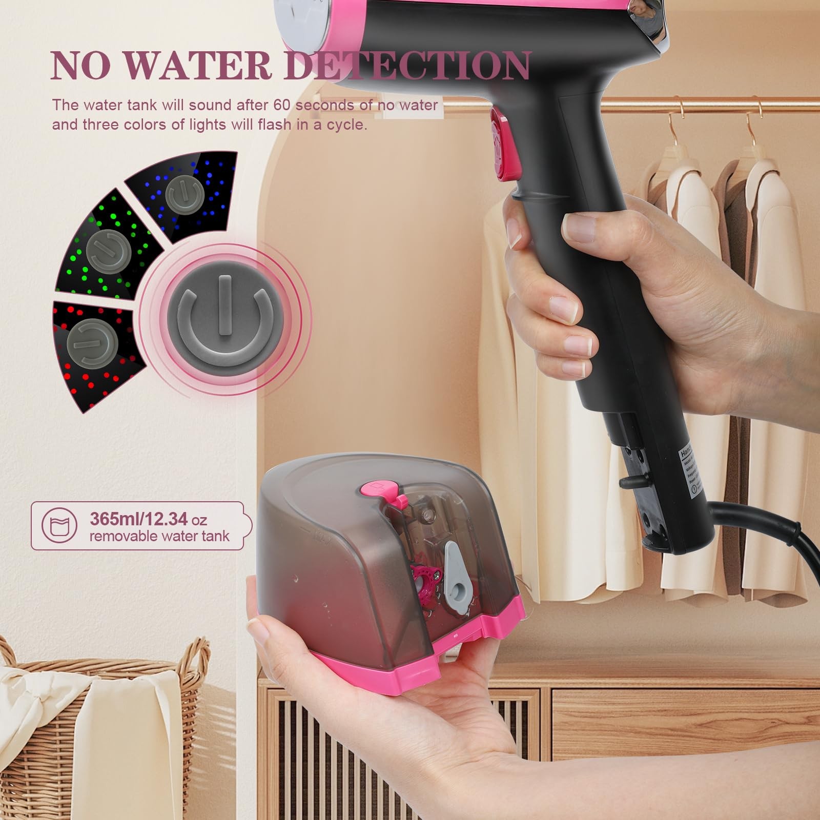 Steamer for Clothes Handheld Clothes Steamer 1300W Portable Garment Steamer A…