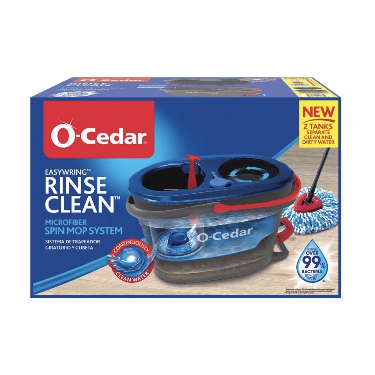O-Cedar EasyWring RinseClean Microfiber Spin Mop & Bucket Floor Cleaning System