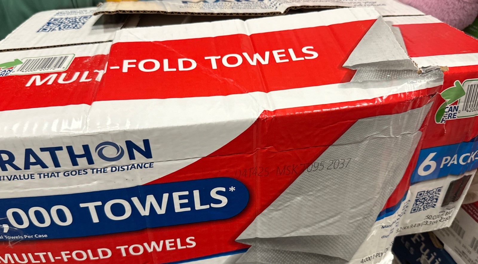 ⚡️Marathon Multifold 1-Ply Towels 9.2″ x 9.4″ (250 Per Pk -16pk) ⚠️Damaged Box👈