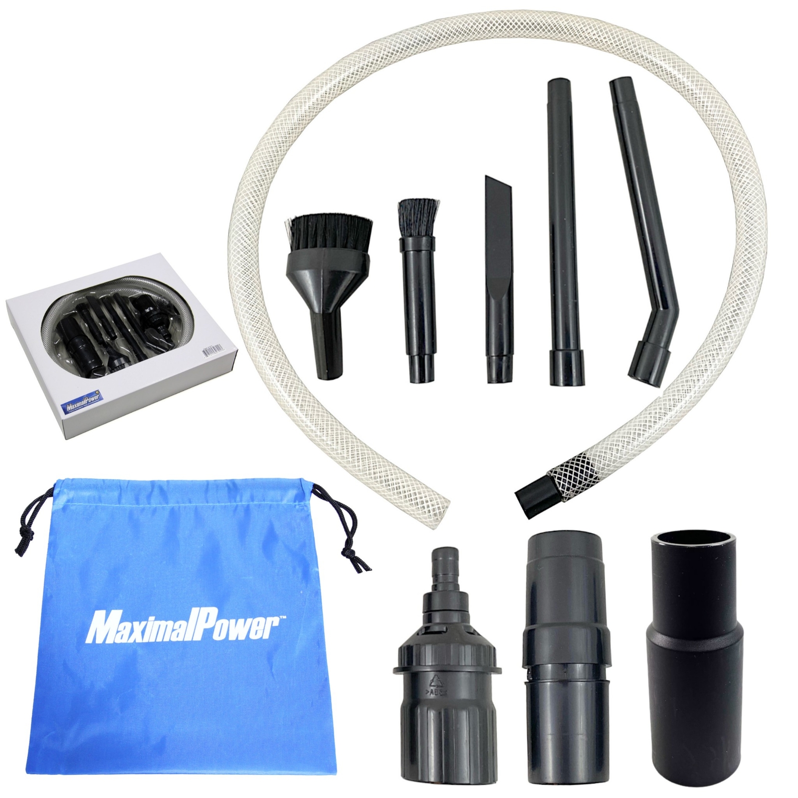 MaximalPower 8PC Mini Vacuum Attachment Tool Kit for Bissell Miele Shark w/ bag