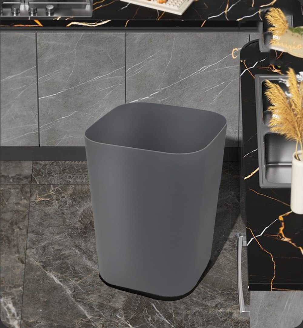 2 Pack 2 Gallon Small Trash Can Square Wastebasket White And Gray Basket