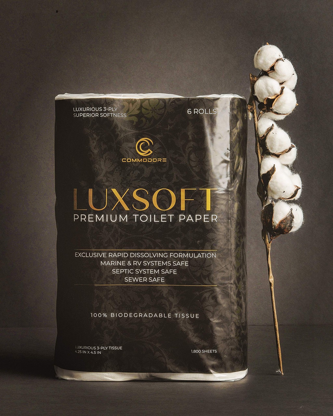 LUXSOFT Premium 3-Ply Luxury Toilet Paper 10-Pack – Septic, RV, and Boat Safe…