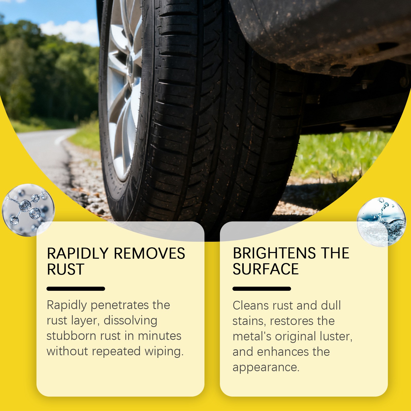 1~5PCS Automotive Rust Remover Spray, Wheel Clarify, Anti-Rust Lubricant Spray