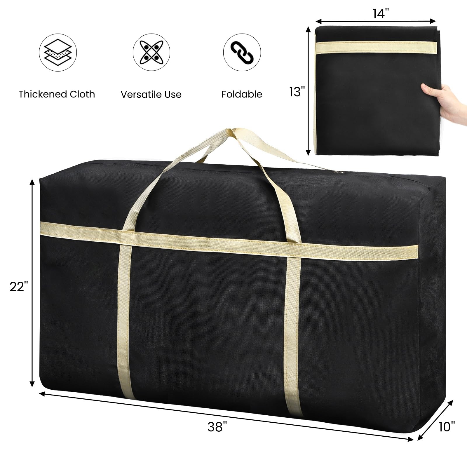4 Pieces Extra Large Moving Bag 150L Heavy Duty Storage Quilt Blanket