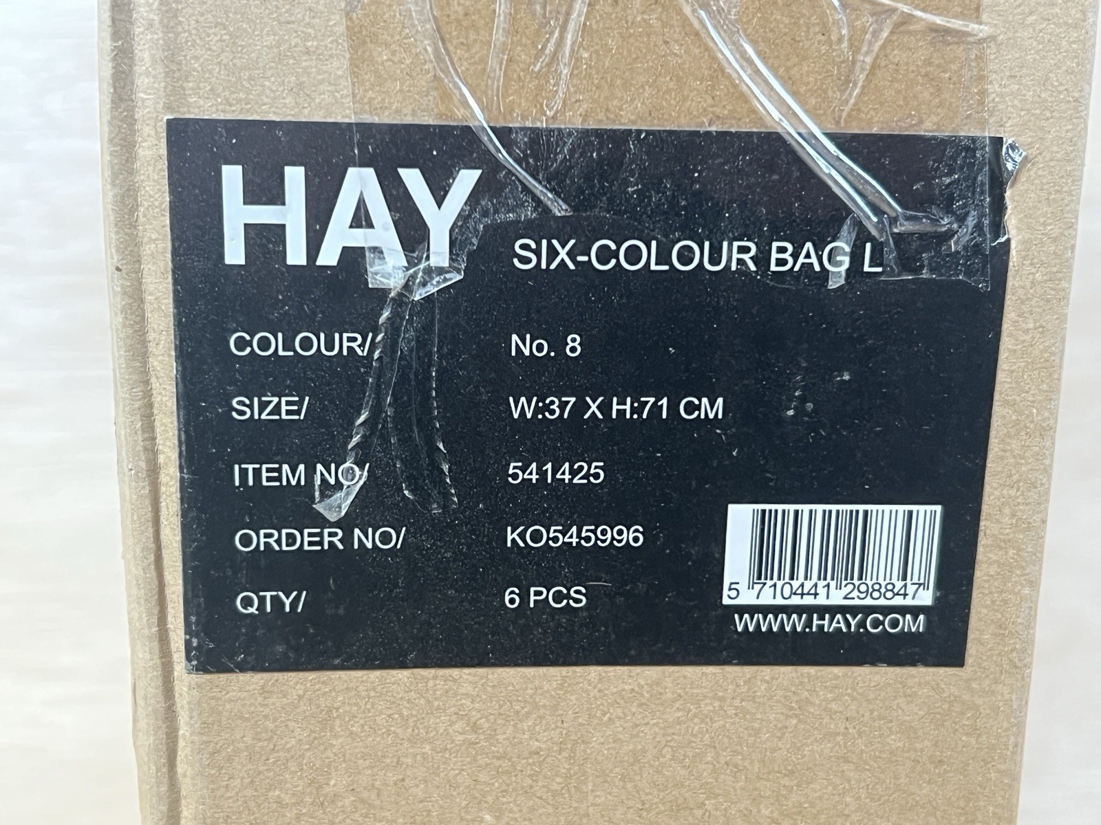 HAY Six Colour Bag Susan Bijl – LOT OF 6 – Large Color No. 8 NEW in Box