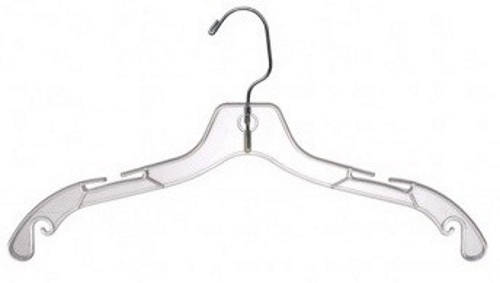 New Clear Plastic Dress Hanger 17″ (pack of 50)