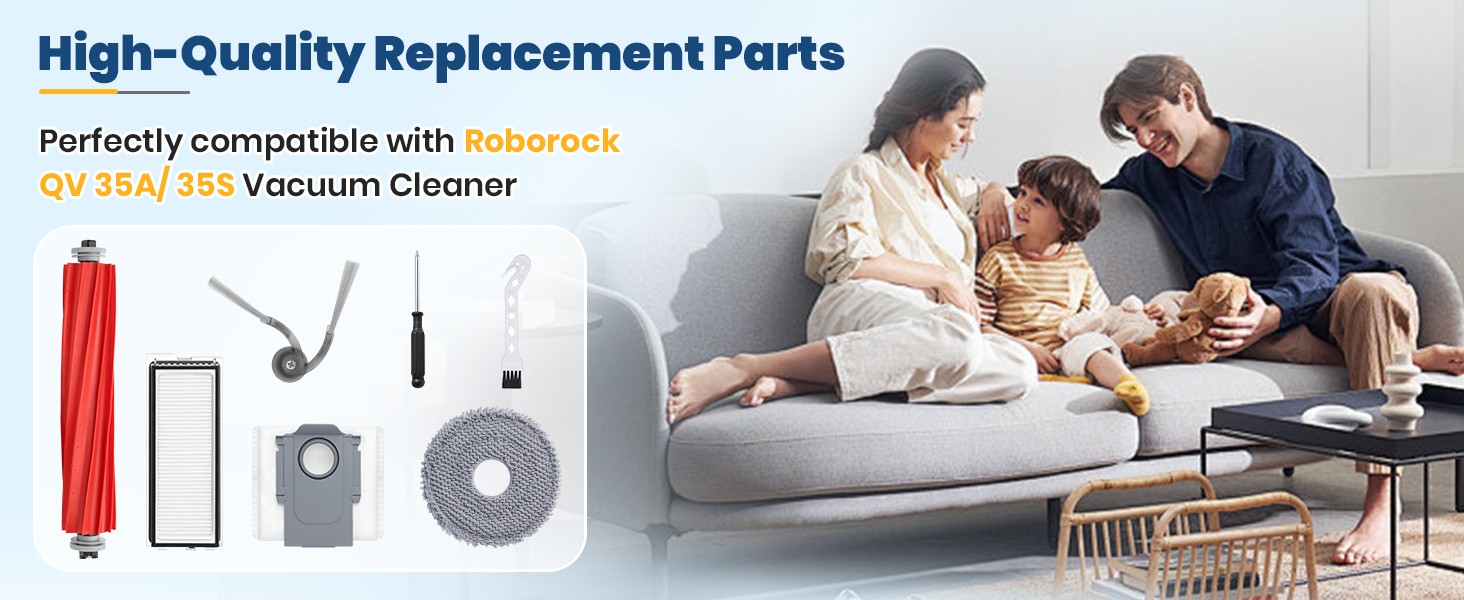 26Pcs Replacement Parts Accessories for Roborock QV 35A/ QV 35S/ Qrevo S Pro