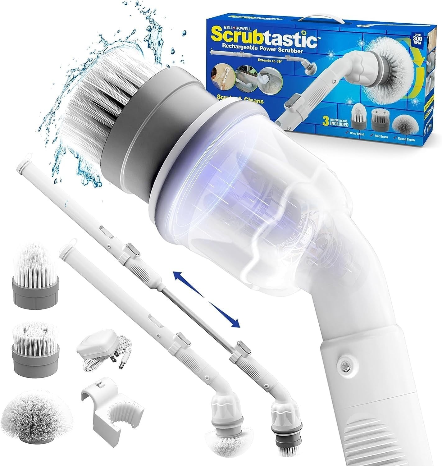 Homitt Electric Spin Scrubber Cordless Floor Shower Cleaning Brush- Free Ship