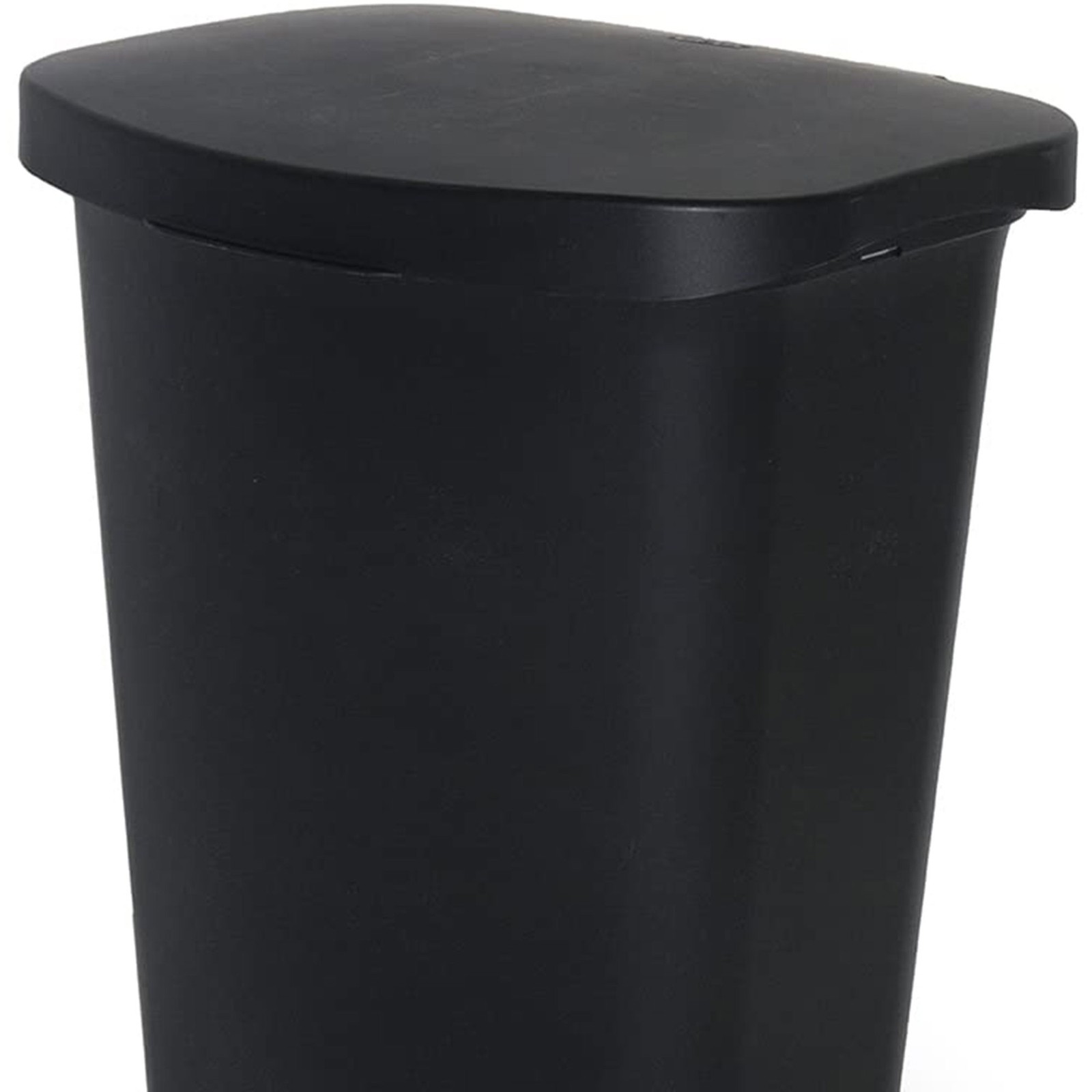 Glad Kitchen Trash Can with Lid, Foot Pedal and Garbage Bag Rings, 13 Gal, Black