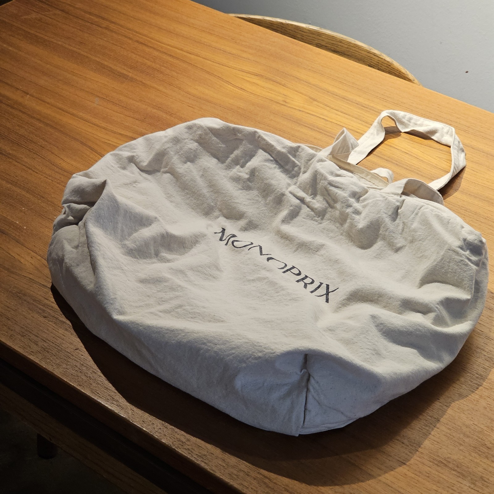 Monoprix Reusable Shopping Bag Tote, Insulated/Padded, Cotton, Made In Paris