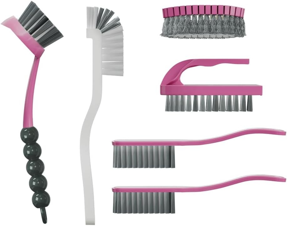 6 PCS Cleaning Brush, Scrub Brush Set for Kitchen and Bathroom Household Use wit