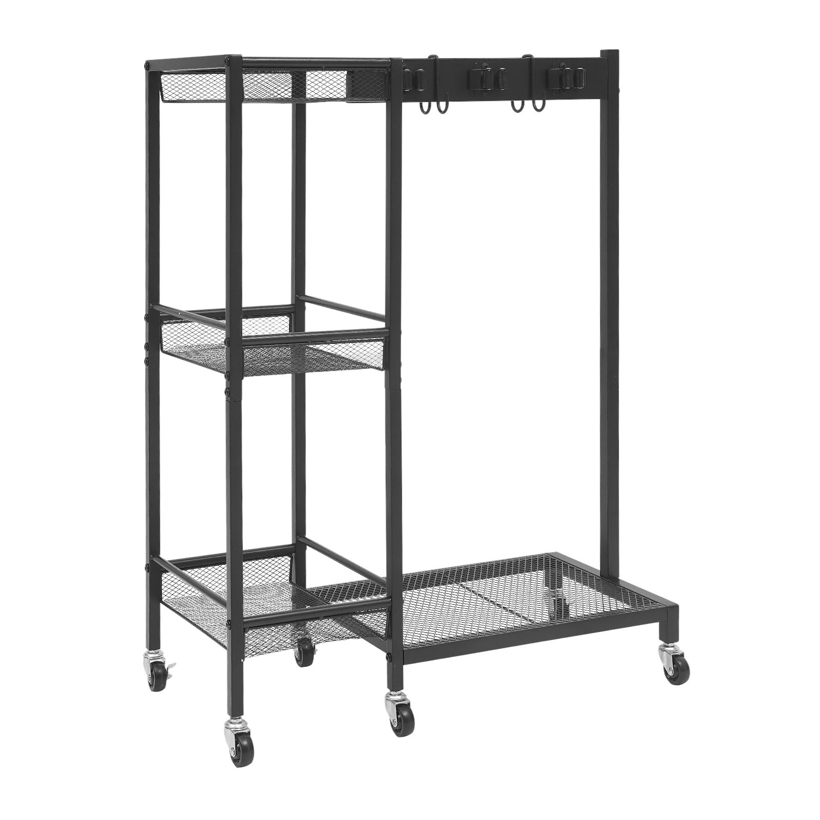 Mobile Cleaning Trolley Cart with Wheels 25.6×11.8×33.5 Inch for Home Office