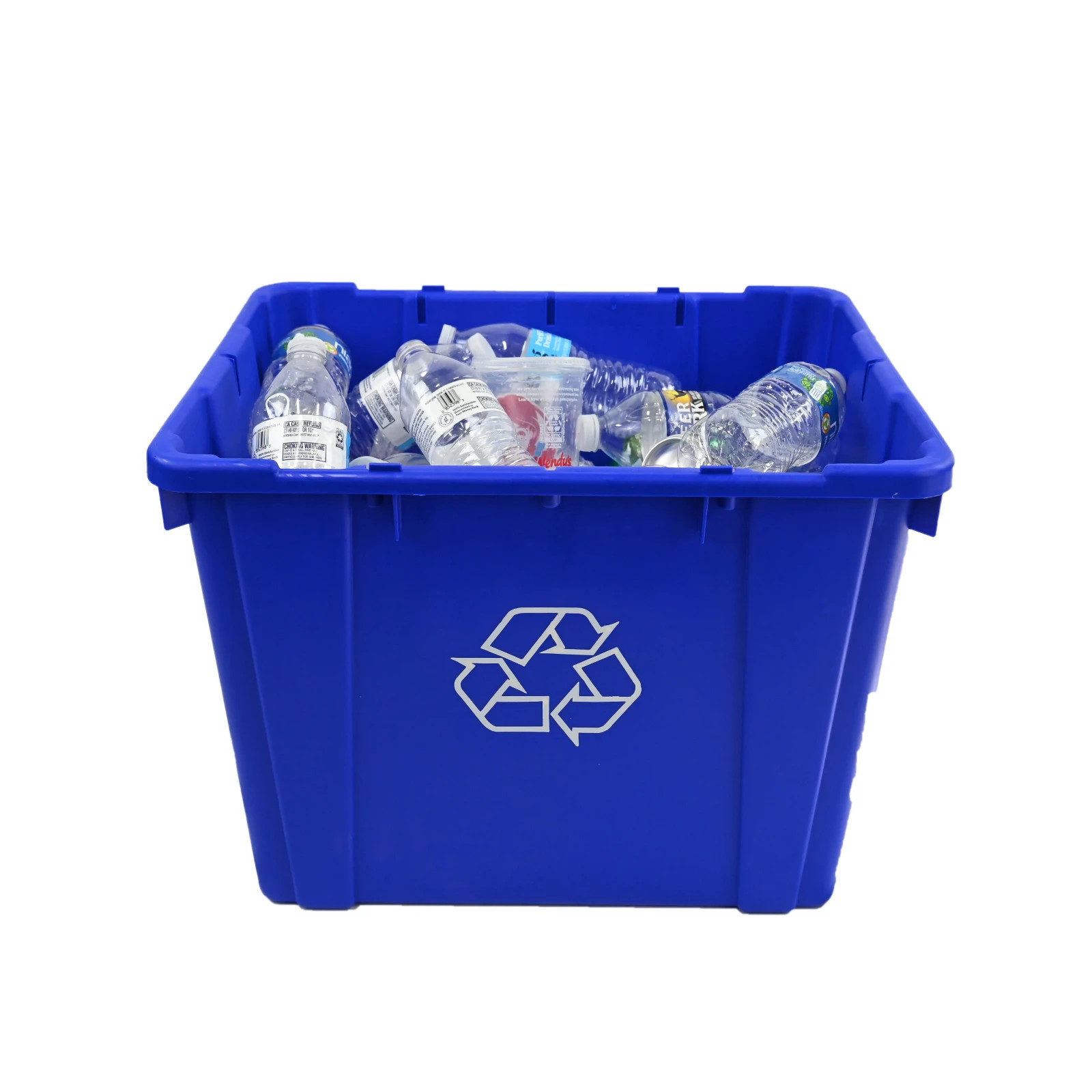 Project Source 14-Gallon Blue Indoor or outdoor Recycling Bin