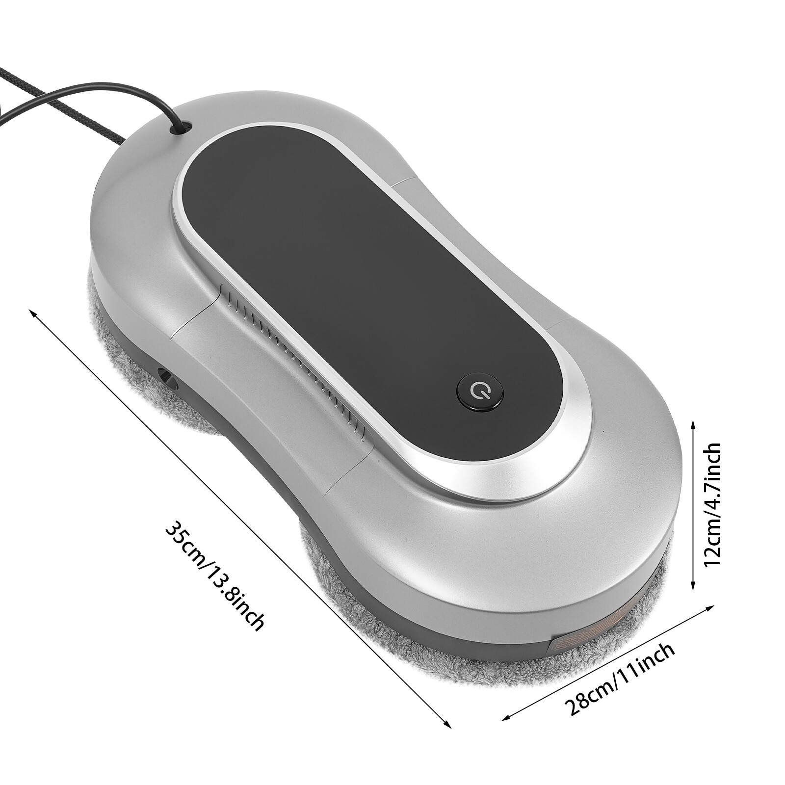 80W Bilateral Ultrasonic Nozzles Remote Silver-gray Smart Window Cleaning Robot