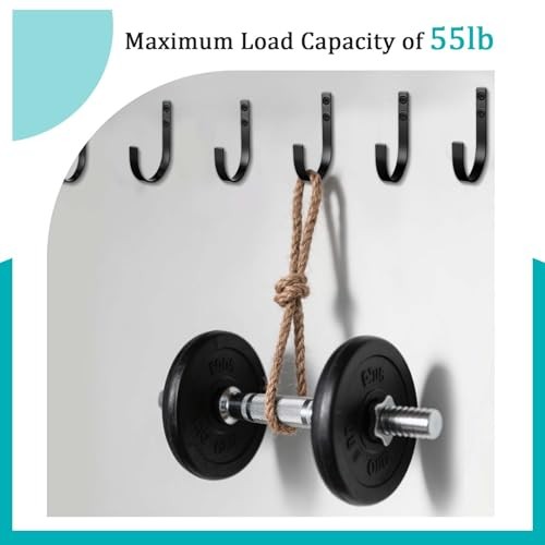 Wall Hooks for Hanging, Heavy Duty Metal Coat Hooks Wall Mounted, No 6 Pack