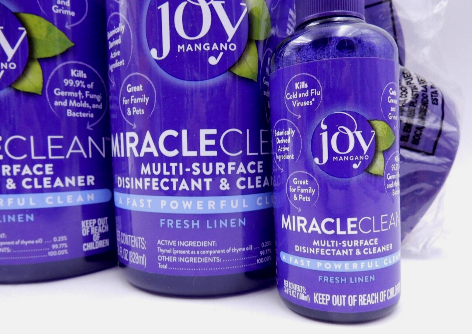 JOY MANGANO MIRACLECLEAN MULTI-SURFACE DISINFECTANT CLEANER KIT FRESH LINEN