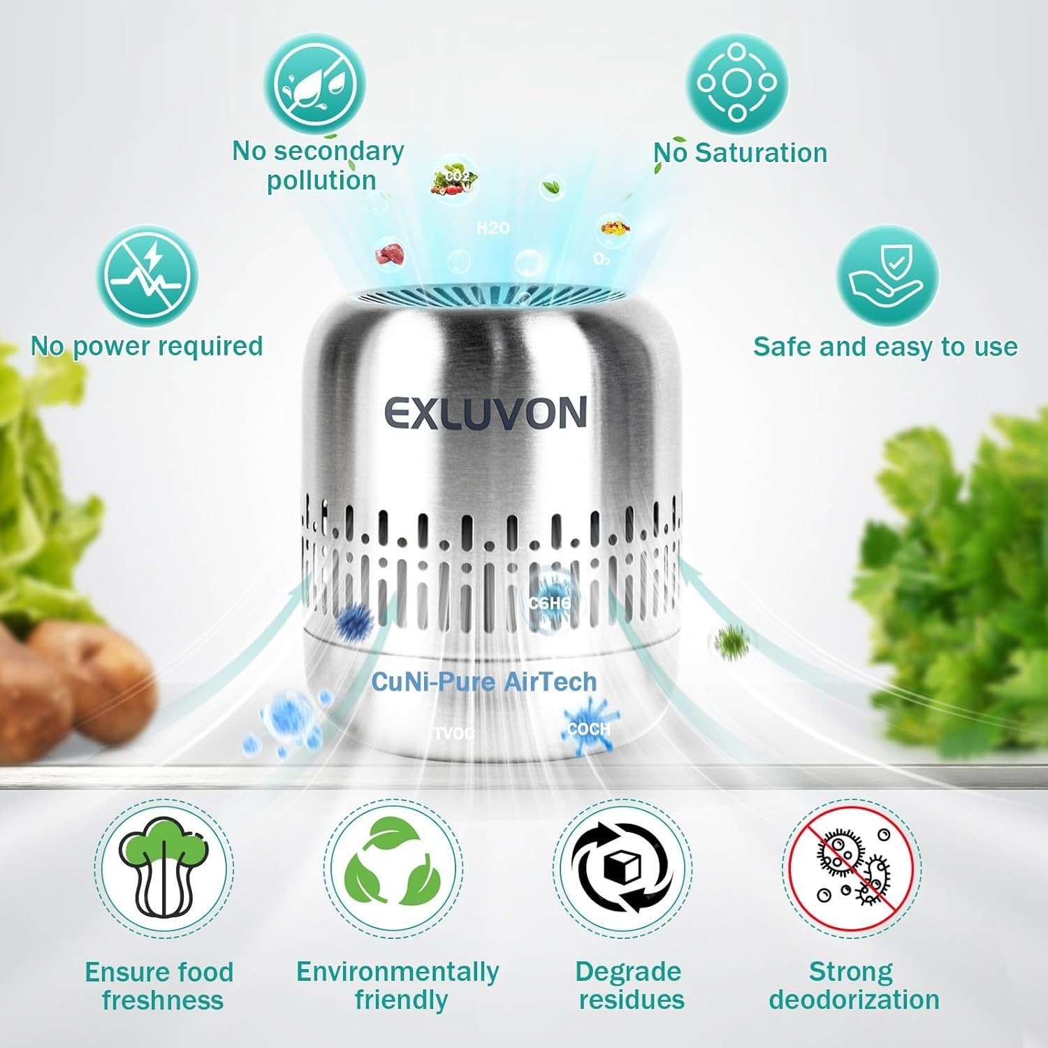 Refrigerator Deodorizer,Lasts for 10 Years Fridge Deodorizer Kitchen Gadgets Air