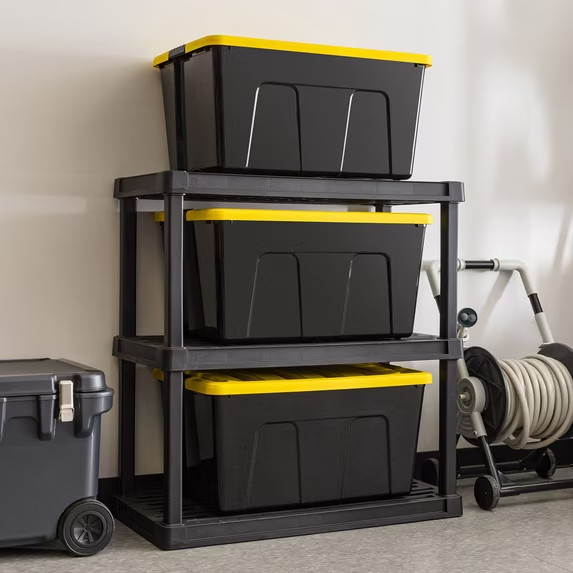 IRIS 94qt Stackable Storage Containers 3pk Totes with Lids