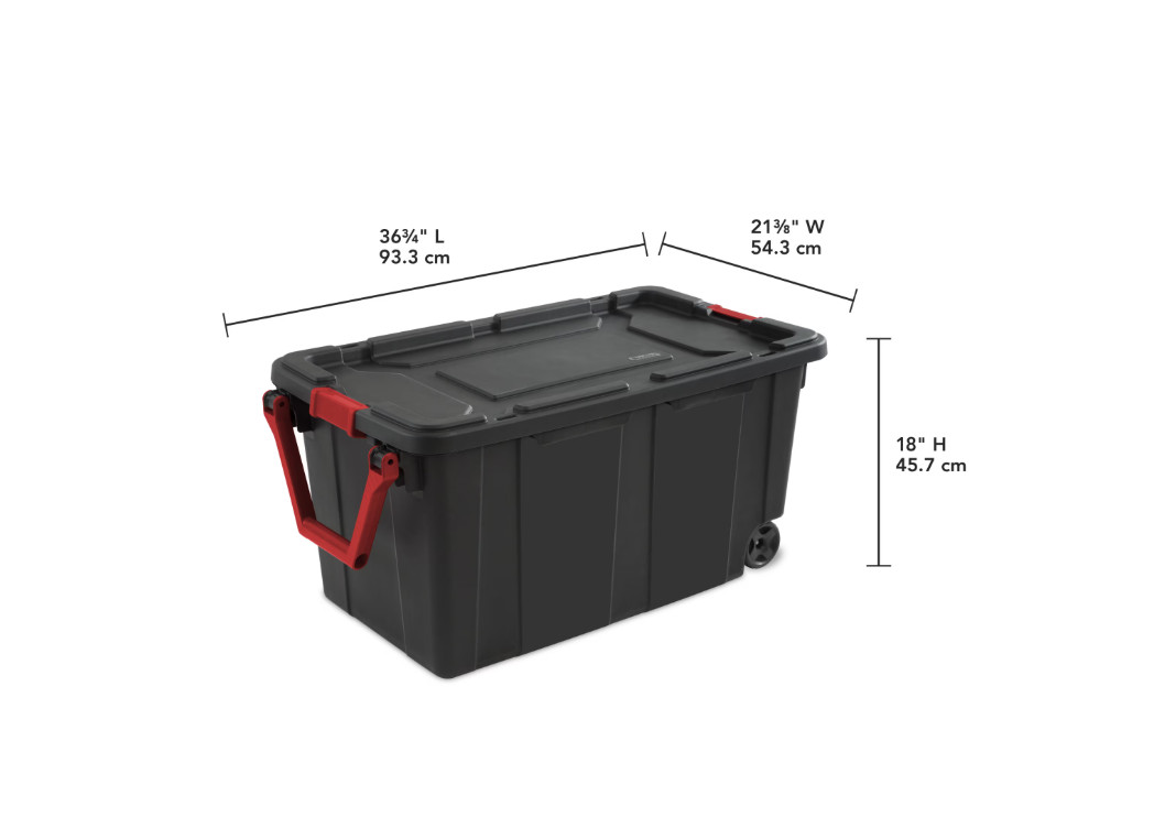 Sterilite Extra-Large Wheeled Industrial Storage Bin, 40 Gallon 2 Pack