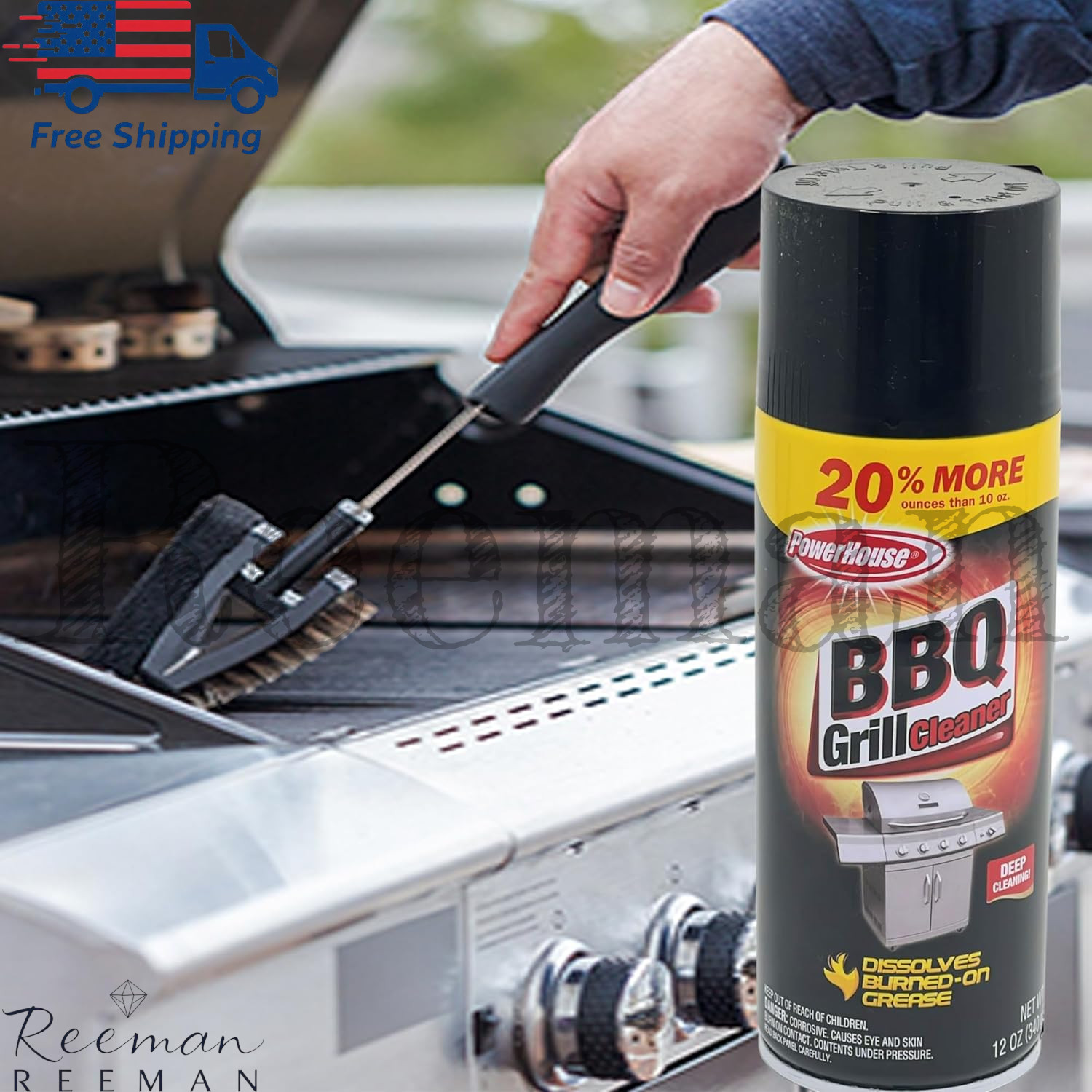 PH BBQ Grill Cleaner Spray Heavy Duty Oven Degreaser Aerosol Spray 12oz x3 packs