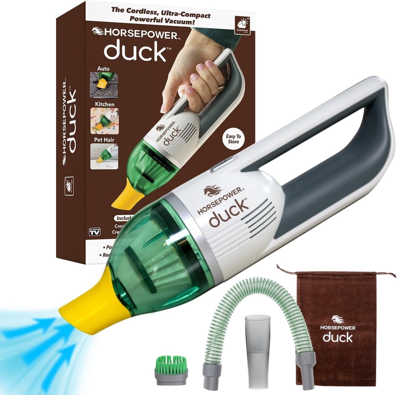 Duck Compact Handheld Vacuum Cordless by Horsepower Portable Cleaner-FREE SHIP