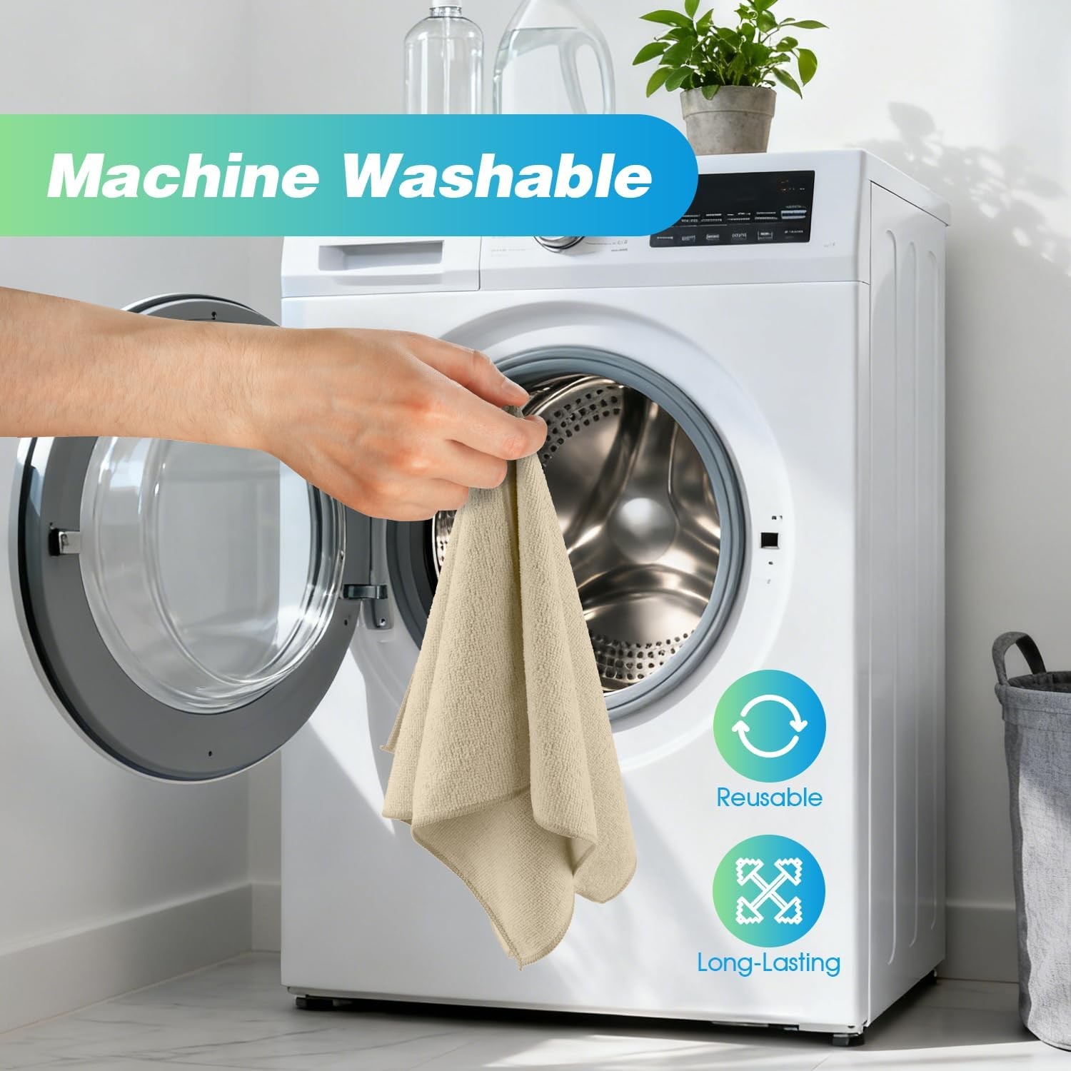 24 Pack Brown Microfiber Cleaning Cloth Absorbent Cleaning Rags Lint-Free Towels