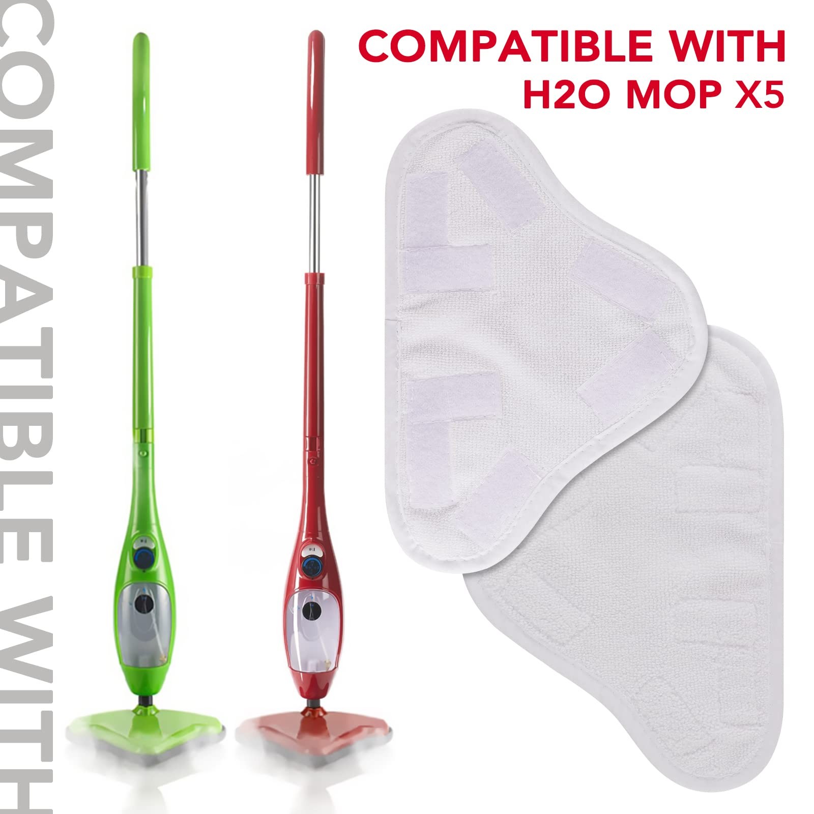 Sgizoku Microfiber Steam Mop Pad Replacement Compatible with H2O H20 Mop X5 Stea