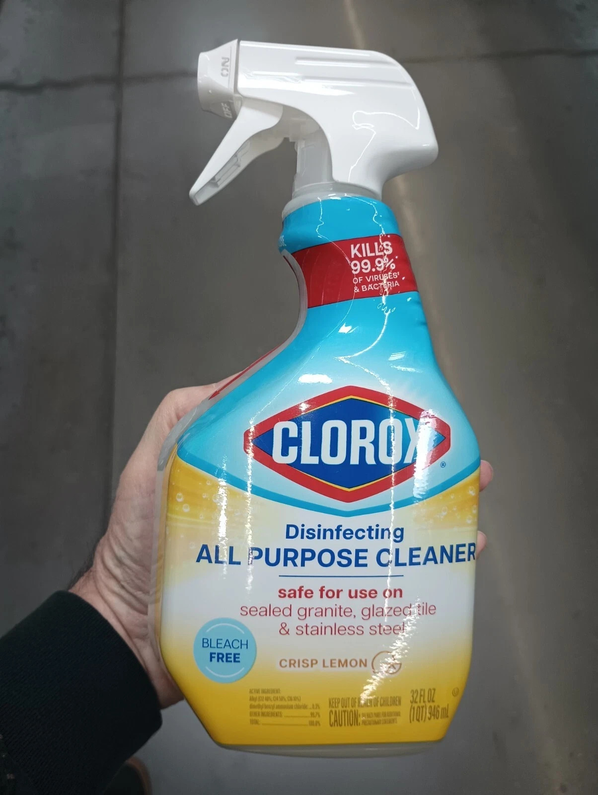 Clorox Crisp Lemon Scent Bleach Free Disinfecting All-Purpose Cleaner – 32 oz.
