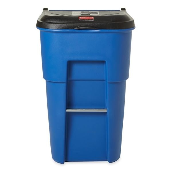 Rubbermaid Commercial Fg9w2273blue Brute 95 Gal Rectangular Rolling Plastic