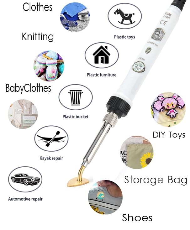 Mini Iron, 80W Tiny Iron for Small Crafts Patches Clothes Shoes Hats, Adjusta…