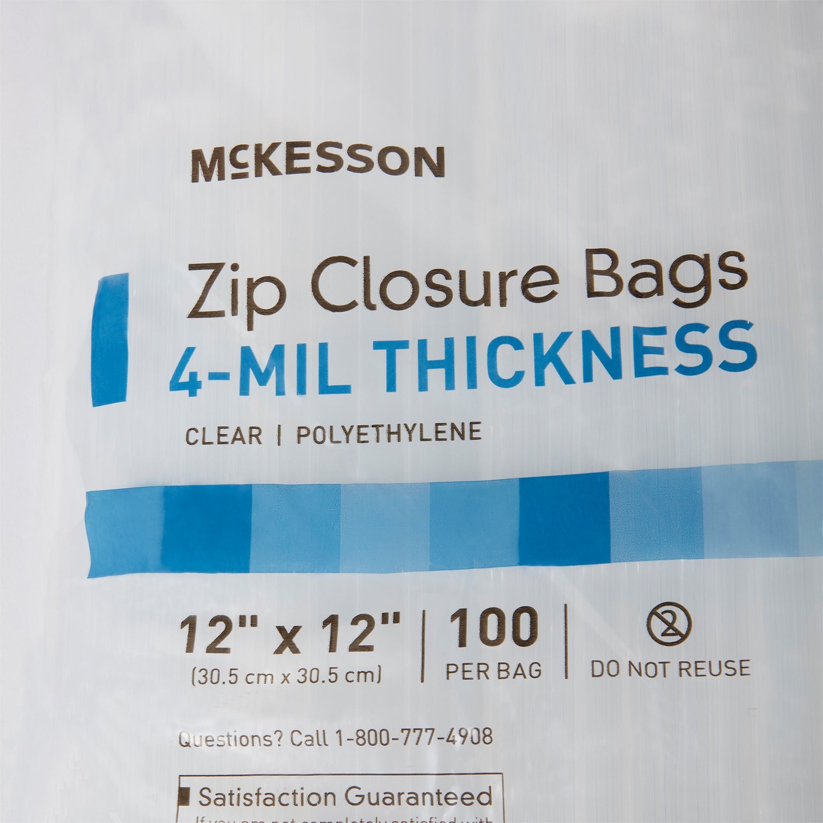 McKesson Zipper Closure Reclosable Bag 12 X 12 Inch 4 mil Polyethylene 100 Ct