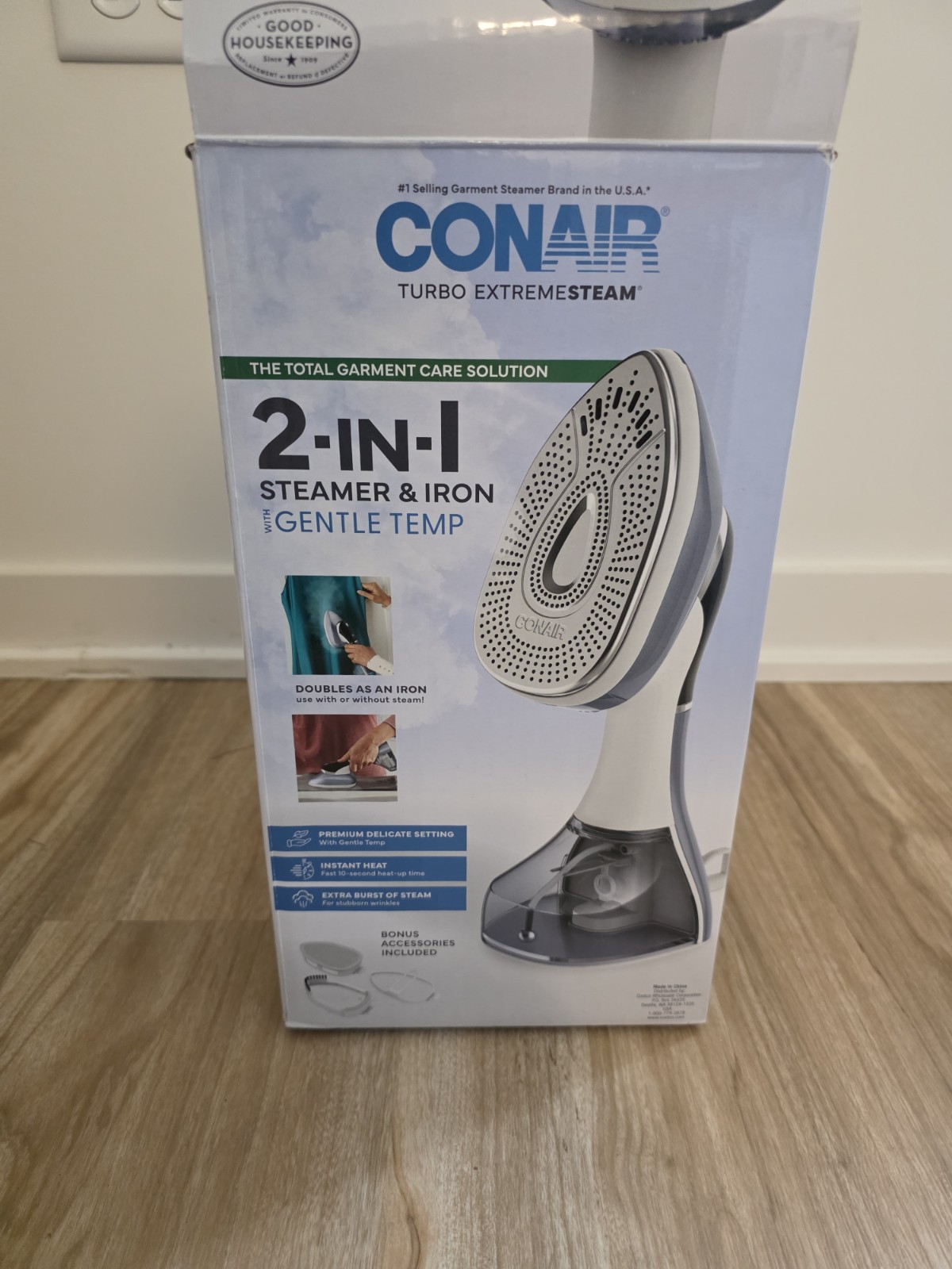 Conair Turbo Extreme Steam 2 in 1 Steamer & Iron With Gentle Temp