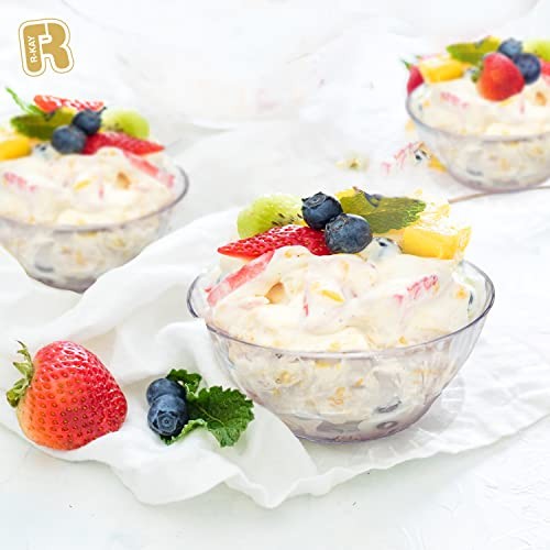 6 Oz Clear Plastic Small Bowls – 50 Pack Disposable Heavy Duty 6 OZ 50.0