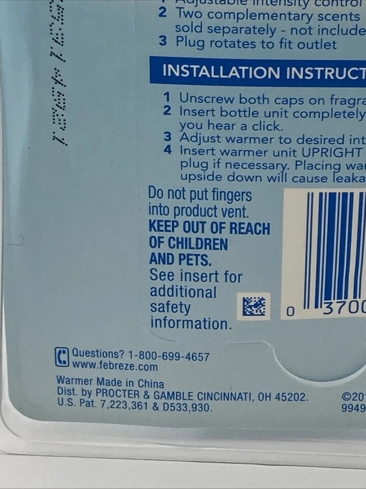 Febreze NOTICEables Scented Oil Warmer Plug In 2 in 1 Air Freshener NO REFILL