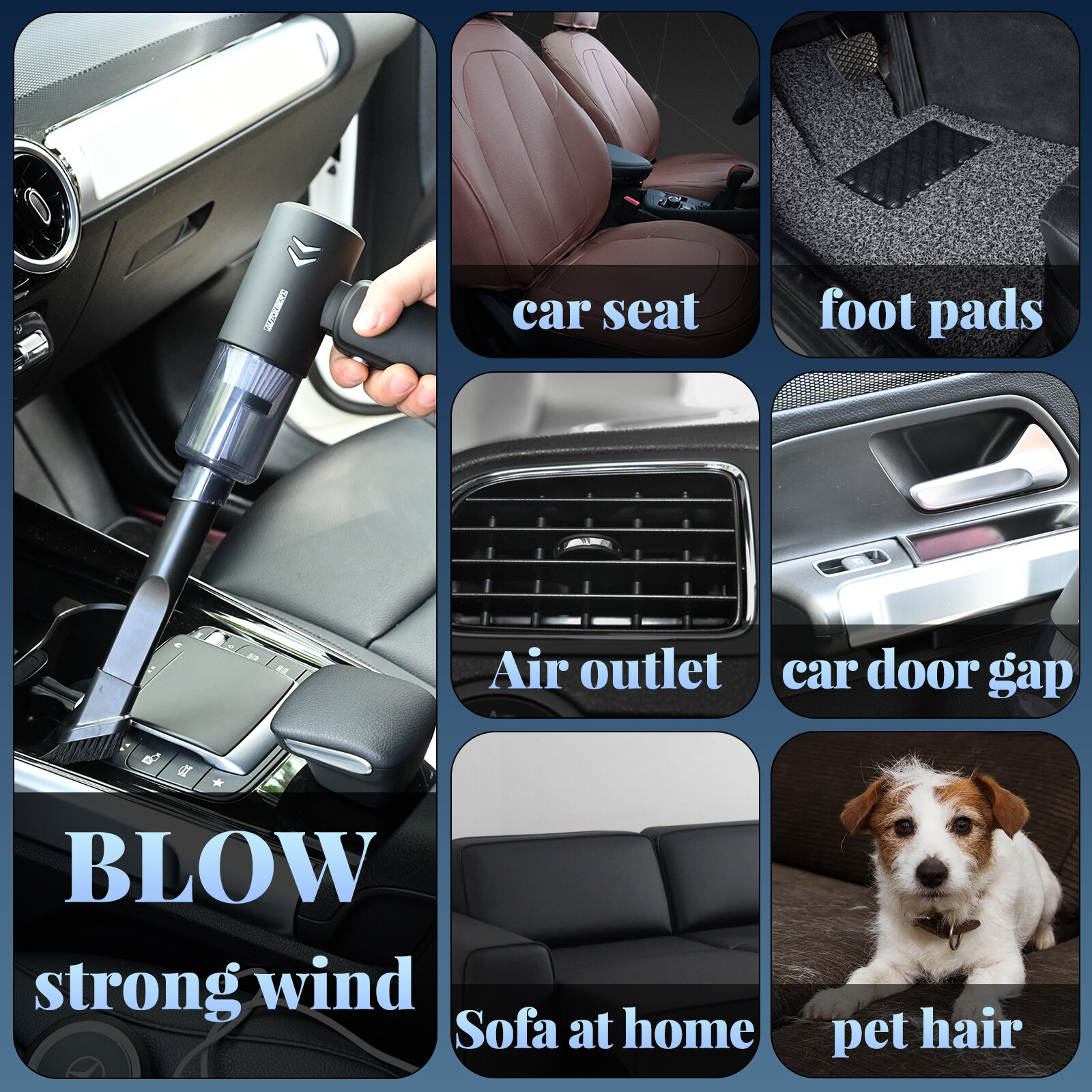 3in1 Car Home 120W Vacuum Cleaner Air Blower Cordless Handheld Rechargeable Mini