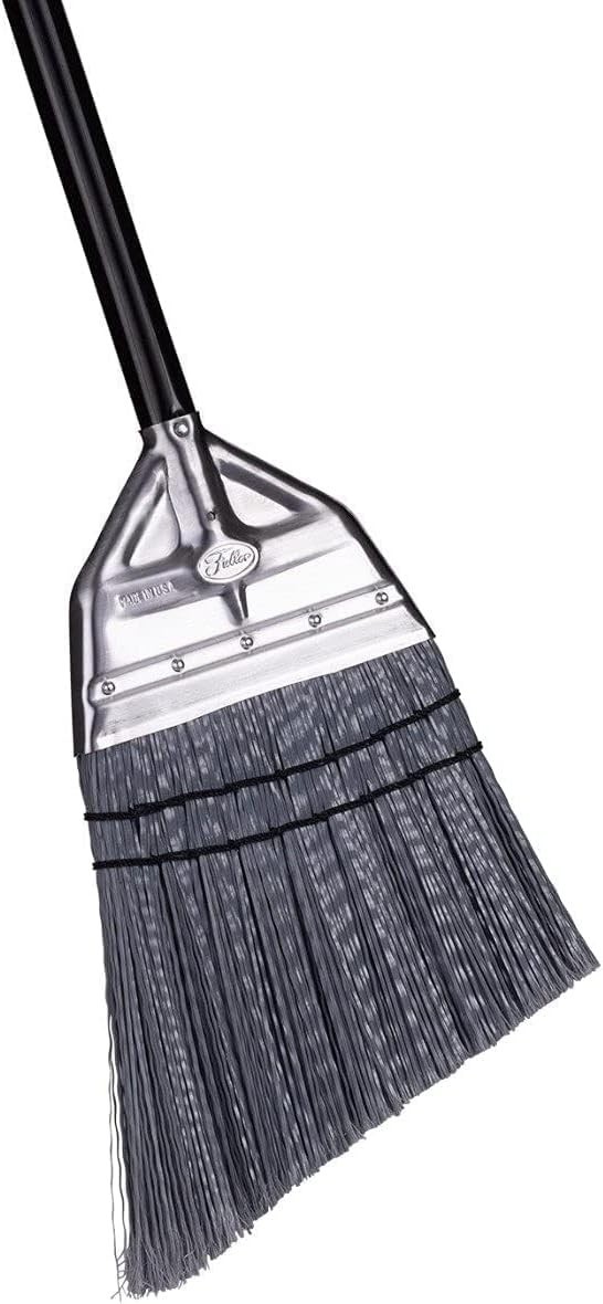 Fuller Angle Broom, Heavy Duty, Split Bristles, Steel Handle, Indoor Outdoor Use