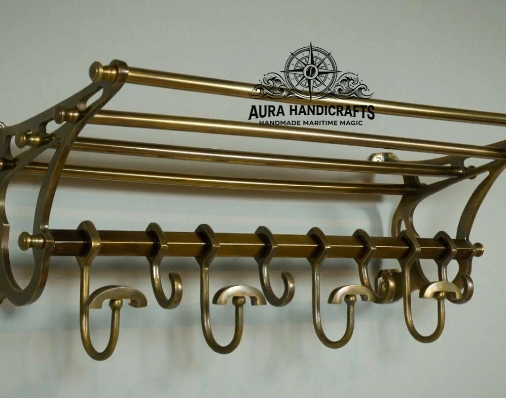 AURA French COATRACK Luggage Train Wall Mounted Rack vintage luxury decor Active