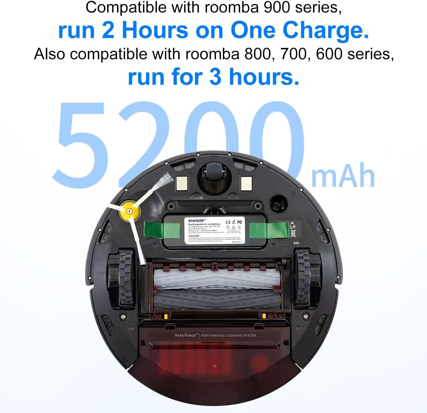 5200mAh Lithium Ion Replacement Battery for iRobot Roomba 960 980 981 970 965