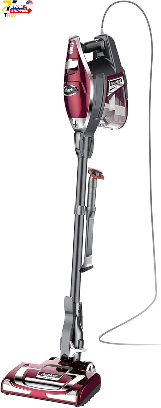 Shark HV322 Rocket Deluxe Pro Corded Stick Vacuum with LED Headlights, XL Dust C