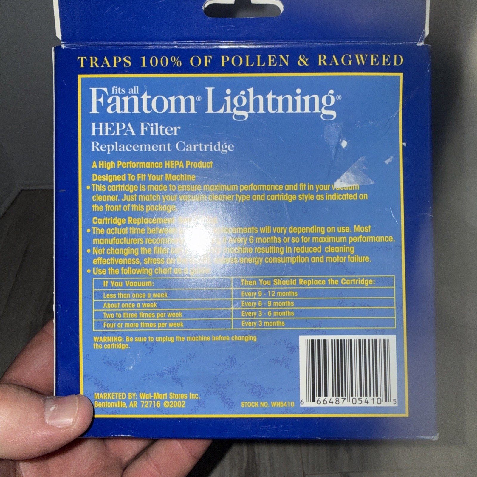 Fantom Lightning Certified HEPA Filter Cartridge Replacement NEW