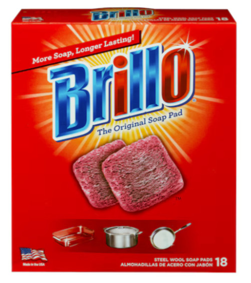 Brillo Steel Wool Scouring Soap Pad 18 -Pack Pots Pans Dishes Kitchen Grill NEW