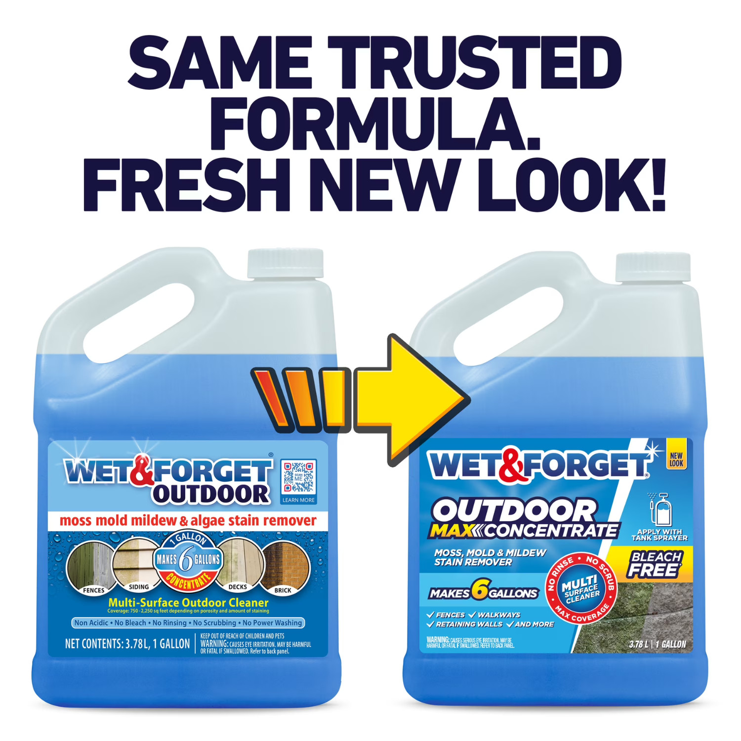 Wet&Forget Outdoor Moss, Mold, Mildew, and Algae Stain Remover Concentrate,128oz