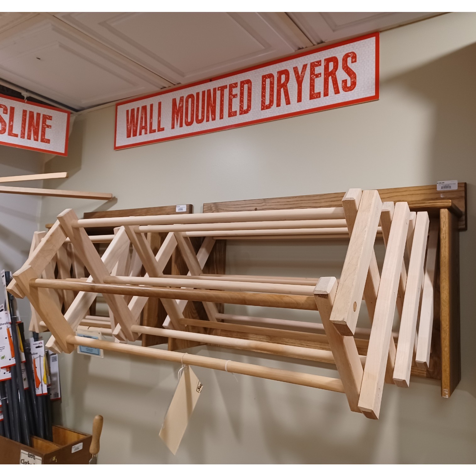 Lehman’s Accordion Clothes Drying Rack and Shelf, Amish Made Wooden