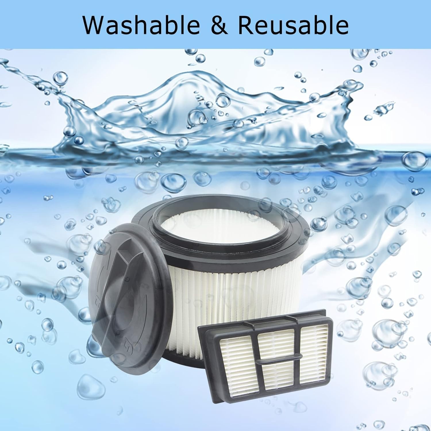 2 Pack VF408 HEPA Filter Replacement for Vacmaster VF408 4 Gallon Wet/Dry Vacuum