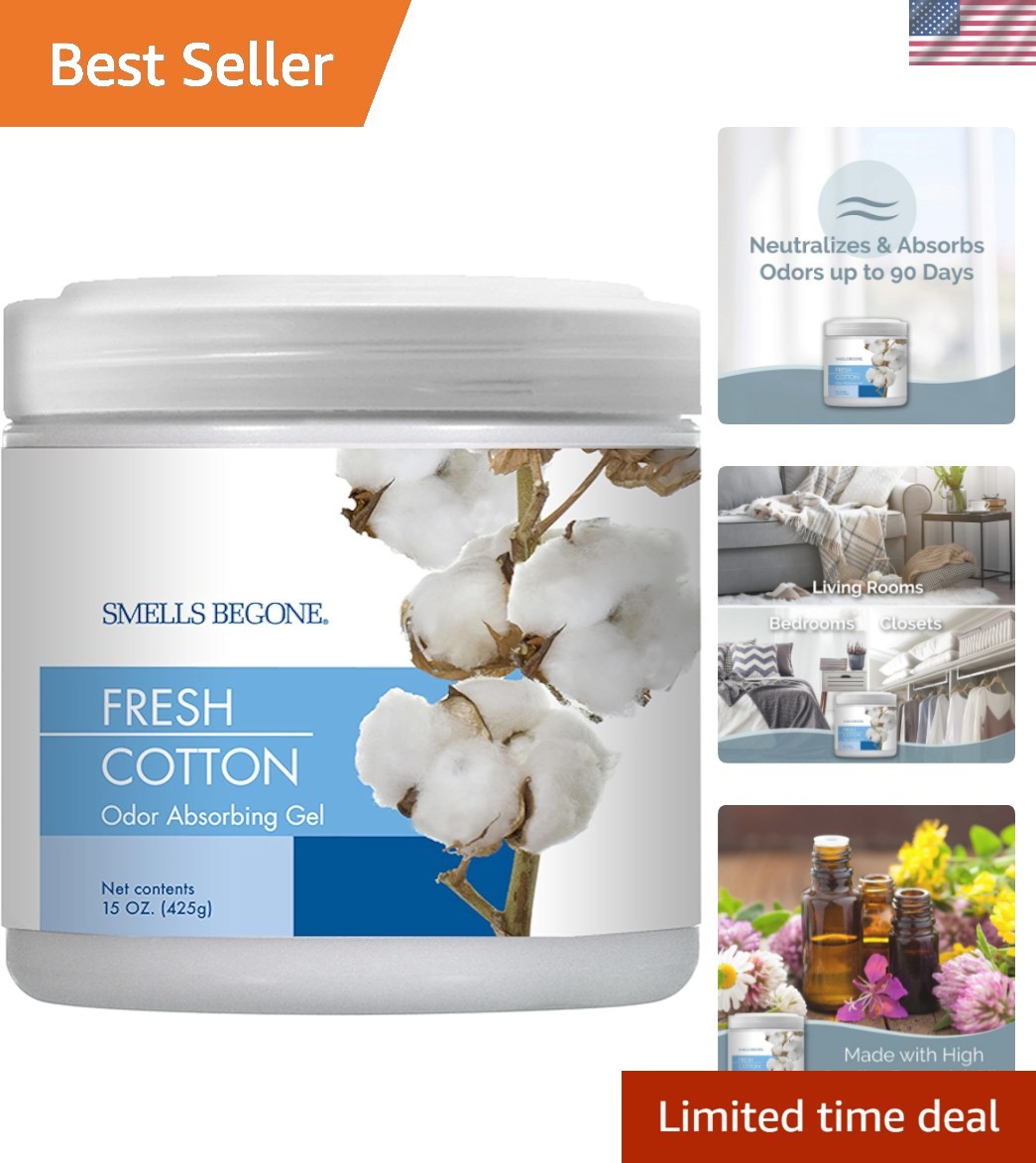 15oz Fresh Cotton Odor Remover – Safe for Pets, Home & Vehicles, 90-Day Solution