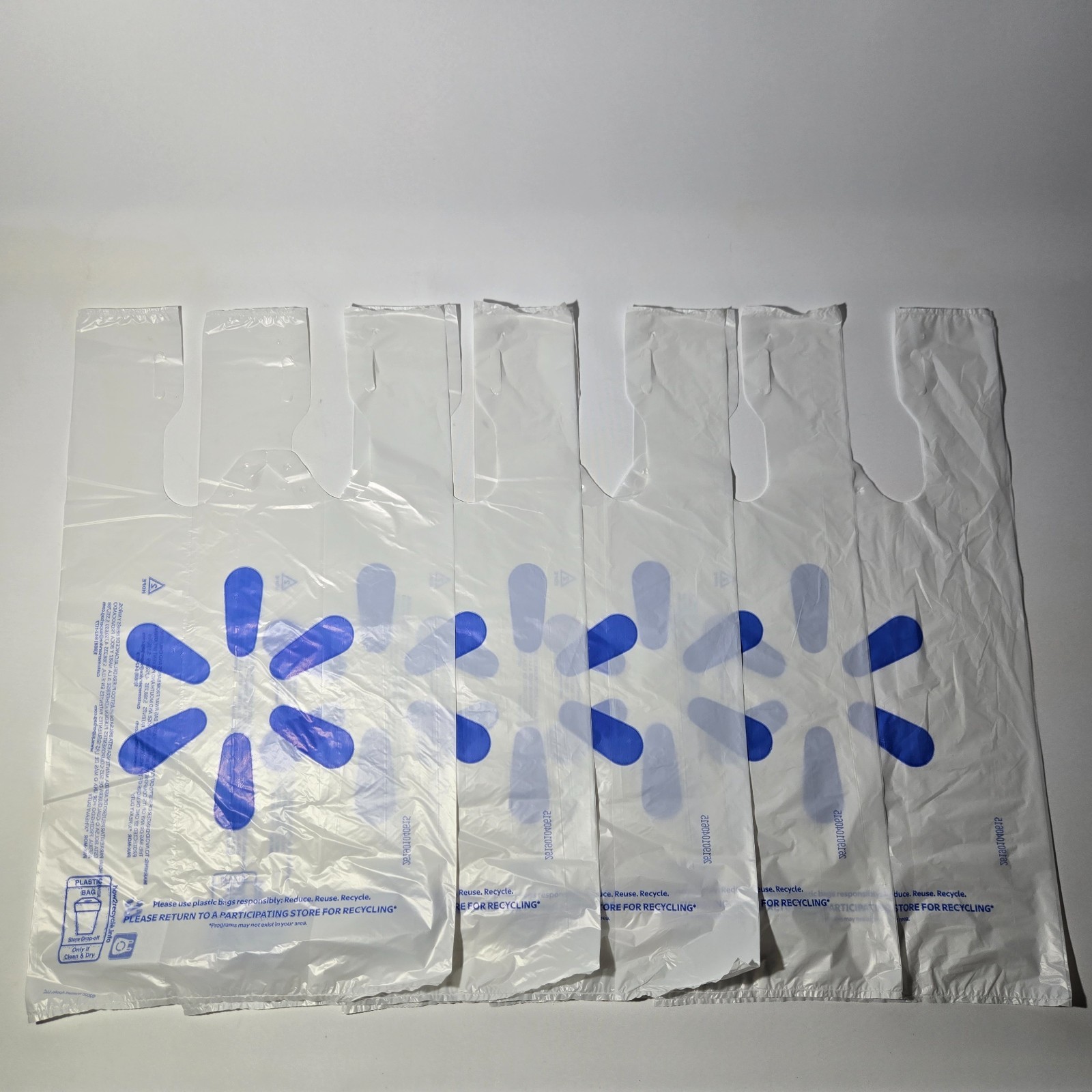 Walmart White Plastic Grocery Shopping Bags 11×14 Choose Number Crafts Trash